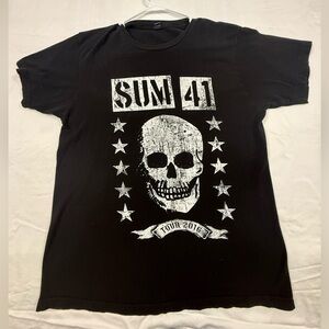 Sum 41 Graphic Band Tour T-Shirt 2016 Skull Print SzMed Tultex